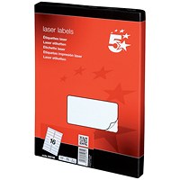 5 Star Multipurpose Laser Labels, 16 per Sheet, 99.1x34mm, White, 1600 Labels 5 Star Multipurpose Laser Labels, 16 per Sheet, 99.1x34mm, White, 1600 Labels