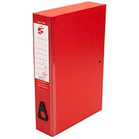 5 Star Office Classic Box File Foolscap Red (Pack of 10)