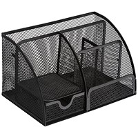 5 Star Mesh Desk Organiser, Scratch-resistant with Non-marking Rubber Pads, Black 5 Star Mesh Desk Organiser, Scratch-resistant with Non-marking Rubber Pads, Black