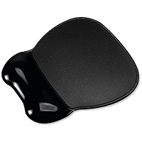 5 Star Mouse Mat Pad with Wrist Rest, Easy Clean, Soft Gel, Black
