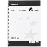 5 Star Value Wirebound Notebook, A4, Ruled, 100 Pages, Pack of 10 5 Star Value Wirebound Notebook, A4, Ruled, 100 Pages, Pack of 10