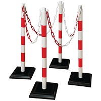 Guarda-Plus Chain Post Set with 4 Posts Red/Wht