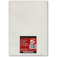 5 Star C4 Pocket Envelopes, Peel and Seal, 90gsm, White, Pack of 10