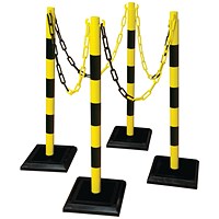 Guarda-Plus Chain Post Set with 4 Posts Ylw/Blk