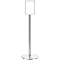 5 Star Sign Stands Polished Chrome Post with A4 Vertical Sign