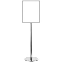 5 Star Sign Stands Polished Chrome Post with A3 Vertical Sign