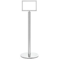 5 Star Sign Stands Polished Chrome Post with A4 Horizontal Sign
