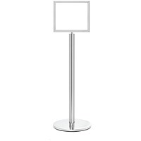 5 Star Sign Stands Polished Chrome Post with A3 Horizontal Sign