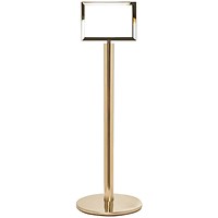 5 Star Sign Stands Polished Brass Post with A4 Horizontal Sign