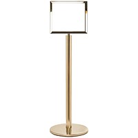 5 Star Sign Stands Polished Brass Post with A3 Horizontal Sign