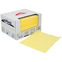 5 Star Spillpod Chemical Pads Yellow 310x390mm Pack of 75 FS634634