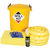 5 Star Chemical Spill Kit in a Plastic Drum 90 Litre Yellow FS636690