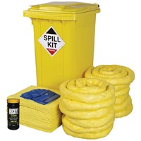 5 Star 240 Litre Chemical Spill Kit in Wheelie Bin Yellow FS637161