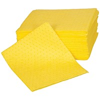 5 Star MW Chemical Pads Poly Pack 380x400mm Ylw Pack of 100 FS639653