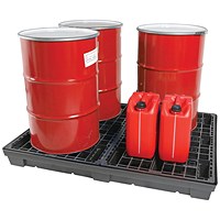 5 Star Evo Recycled Low Level 4 Drum Spillpallets Black FS642202