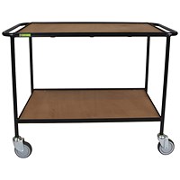5 Star Mobile Shelf Trolley Wooden Shelves 1200x450x900mm FS644183