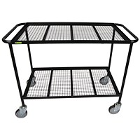 5 Star Mobile Shelf Trolley with Mesh Shelves 1200x450x900mm FS644299