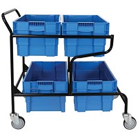 5 Star Mob Container Trolley +4 Containers 1400x640x1050mm FS644510