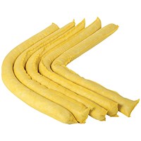 5 Star 20 Chemical Socks in a Box 8cmx1.2m Yellow Pack of 20 FS646378