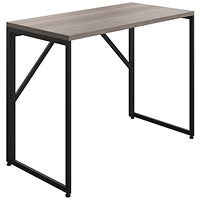5 Star Lova Folding Rectangular Desk Grey Oak/Black