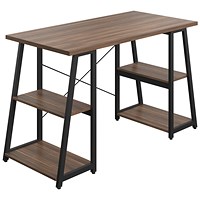 5 Star Strivo A/Frame Desk with Shelves Dark Walnut/Black