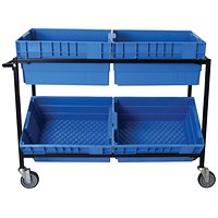 5 Star Mob Cntn Picking Trolley +4 Containers 1260x420x910mm FS647313