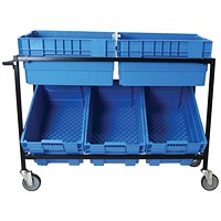5 Star Mob Cntn Picking Trolley +5 Containers 1260x420x910mm FS647344