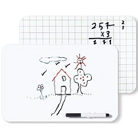 5 Star Frameless Non-Magn Whiteboard Plain/Grd A4 Pack of 12