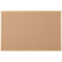 5 Star Cork Noticeboard Oak Effect Frame 1200x900mm