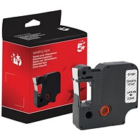 Five Star Non-OEM Replacement for Dymo 45010 Black on Clear 12mm x 7m FS671507