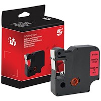 Five Star Non-OEM Replacement for Dymo 45017 Black on Red 12mm x 7m FS671729