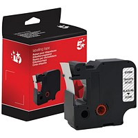 Five Star Non-OEM Replacement for Dymo 45800 Black on Clear 19mm x 7m FS672399