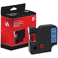 Five Star Non-OEM Replacement for Dymo 40916 Black on Blue 9mm x 7m FS672449