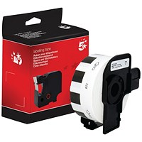 Five Star Non-OEM Replacement for Brother DK-11219 Black on White 12mm x 12mm 1200/Roll FS673185