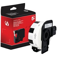 Five Star Non-OEM Replacement for Brother DK-11218 Black on White 24mm x 24mm 1000/Roll FS673340