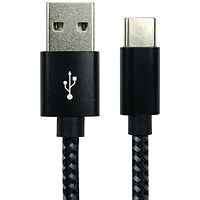 5 Star USB-A-USB-C Data and Charge Braided Cable 60w Black 1m