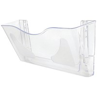 5 Star Wall Pocket Literature Holder with Wall Fixings A4 Landscape Crystal