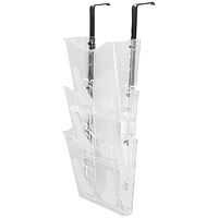 5 Star 3 Pocket Wall Literature Holder A4 Portrait with Wall Fixings and Hanging Bracket