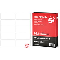 5 Star A4 Address and Parcel Labels 99.1x57mm Pack of 1000 FS679622