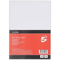 5 Star A4 White Card 160gsm Pack of 50