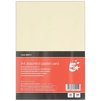 5 Star A4 Pastel Card 160gsm Pack of 50
