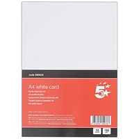 5 Star A4 White Card x10 Cards 120 Cards in Total Pack of 12