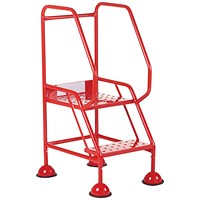 5 Star UK Domed Feet Punched 2 Tread Steps Red FS687670