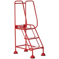 5 Star UK Domed Feet Punched 3 Tread Steps Red FS687671