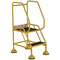5 Star UK Domed Feet Anti-Slip 2 Tread Steps Yellow FS687696