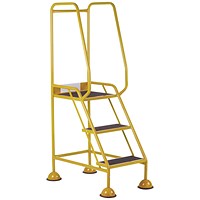 5 Star UK Domed Feet Anti-Slip 3 Tread Steps Yellow FS687699