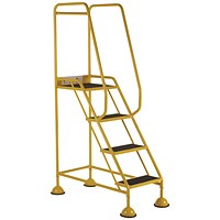 5 Star UK Domed Feet Anti-Slip 4 Tread Steps Yellow FS687703