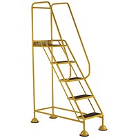 5 Star UK Domed Feet Anti-Slip 5 Tread Steps Yellow FS687717