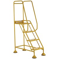 5 Star UK Domed Feet Punched 4 Tread Steps Yellow FS687739