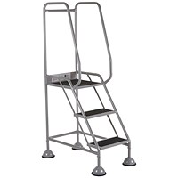 5 Star UK Domed Feet Anti-Slip 3 Tread Steps Grey FS687749